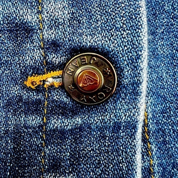 Roxy Vintage Y2K Button Front A-Line Denim Blue Jean Skirt - Size 7 - Picture 4 of 10